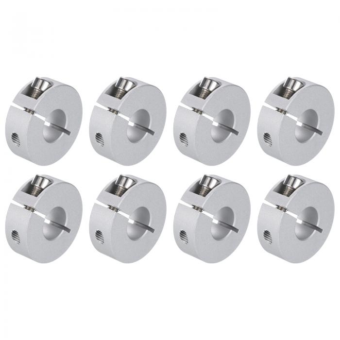 8個入り シングルスプリットクランプオンシャフトカラー 14mmボア ワンピースクランピングカラー 35mm外径 12mm厚さ アルミニウム合金製 セットスクリュースプリットカラークランプ(4)