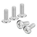 M6x16mmフラットラウンドヘッドの十字穴ネジ 30個入り 304ステンレス鋼製のプラスドライブマシンネジ 全ねじ 明るい仕上げ 家具のネジ接続ボルトネジ
