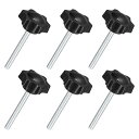 6個セット M6 x 55mm スターノブ プラスチック製の六角形クランピングノブネジ 手で締めるための交換ノブ 傘ベースの交換ノブ
