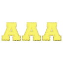 チェニールレター×パッチ 大サイズ 3.15"x3.15" アイロンで貼るレター×パッチ 金グリッター刺繍パッチ 衣類 靴 帽子 バックパック用 3個入り(イエロー)