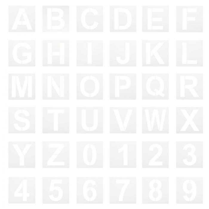 アルファベットケーキステンシル A-Zレターステンシル レターと数字のステンシル テンプレート ケーキクッキーベーキング用 12.7 cm 36個