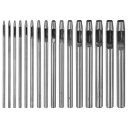 16個セットのレザーホールパンチ 0.5mm-7mm スチール製の中空丸穴パンチ カッター ベルト ウォッチバンド 紙 プラスチック レザークラフト用