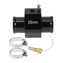 ACROPIX 12/24Vユニバーサルウォーターテンプセンサーキット 1/8"NPT 28mmブラックアダプター140'Fオン-125'Fオフ 自動車ラジエーター&エンジン冷却用