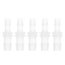 HEROFFIX 5個の水族館用プラスチックホースバーブフィッティング5/14"から1/4"ホースIDコネクタークリアプラスチック