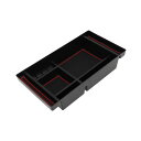 REPAIROCK シボレーに対応シルバラード GMCに対応シエラ2500 3500 HD 2020-2023用のフルセンターコンソールオーガナイザートレイアームレストストレージボックスインサートトレイフルコンソールW/バケットシートのみプラスチックブラックレッド