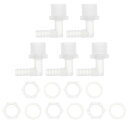HOPESPANNER プラスチックホースバーブフィッティング5/16"ホースID G1/2メスNPTエルボーバーブコネクタPP 1セット