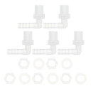 HOPESPANNER プラスチックホースバーブフィッティング1/4"ホースID G1/4メスNPTエルボーバーブコネクタPP 1セット