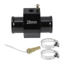 ACROPIX 12/24Vユニバーサルウォーターテンプセンサーキット 1/8"NPT 28mmブラックアダプター150'Fオン-135'Fオフ 自動車ラジエーター&エンジン冷却用