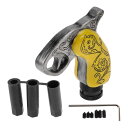 HOPESPANNER 10.8cm シフトノブ ユニバーサル ギアシフトノブ レジン スティックシフターレバーノブ 自動車用 3アダプター付き イエロー 1セ...