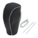 Motoforti マツダに対応CX-5 2017-2022用のブラックグレーのフェイクレザーギアシフトノブカバーカースティックシフトハンドルプロテクター