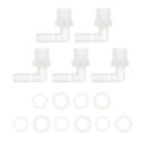 HOPESPANNER プラスチックホースバーブフィッティング5/16"ホースID G3/8メスNPTエルボーバーブコネクタPP 1セット