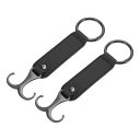 HEROFFIX 財布やバッグ 傘などに最適な2個セットの車のシートヘッドレストフック 頑丈な車のシートバックオーガナイザーフック ブラックのフェイクレザーと金属製 17.7x5.2cmのサイズ