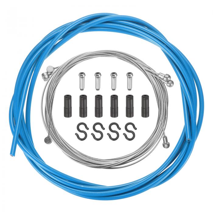 自転車ブレーキケーブルハウジングセット ユニバーサルバイクインナーブレーキケーブルハウジングキット ロードマウンテンバイクサイクリング用 フロントとリア自転車ブ...