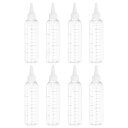 PATIKIL 110 ml/4オンスプラスチック製絞るボトル 白いトップキャップ付き 8 個グラデーション付きラウンドディスペンシングボトル 液体 クラフト オイル 調味料用空ボトルです。