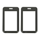 PATIKIL 2パックのスライディングクリアバッジホルダー、プラスチックIDバッジホルダー、両面ウィンドウ付きの縦型IDプロテクター、クレジットカード、プロキシキーカード用、黒