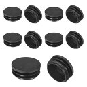M METERXITY 10個入り 丸形プラスチックホールプラグ 1.65"(42mm)プラスチックチューブエンドキャップ 椅子/フェンス用 金属チューブ脚キャップ 家具パイプ挿入スライダーグラ イド