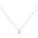 PATIKIL 女性用誕生石ネックレス 長方形 キュービックジルコニアペンダントネックレス 上品 18K金色メッキ ダイヤモンドシンプルネックレス 女性用 誕生...