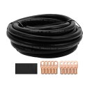 HEROFFIX グラウンドワイヤー1セット 完全絶縁&ソフトタッチジャケット ヒートシュリンクチューブ付き 25FTブラックCCA