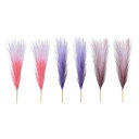 PATIKIL 17" 偽 パンパスグラス 6個 ボヘ ミアン装飾品 ウェディングフラワーパーティー花瓶アレンジメントセンターピース用 人工 背 高いフワフワ ステム グラデーションピンク/パープル/ワインレッド