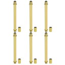 PATIKIL ストレートパイプランプステムロッドキット 6セットM10炭素鋼120mm(4.72インチ)長ダブルエンドスレッドロッド テーブルランプ シャンデリア用カップリングナットスリーブコネクター 金