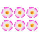 PATIKIL ハワイアンハイビスカスの花、6個入りの人工花ヘアクリップDIYフォームハイビスカスの花、テーブルトップ装飾パーティーフェイバー用品、ホワイト/ロ...