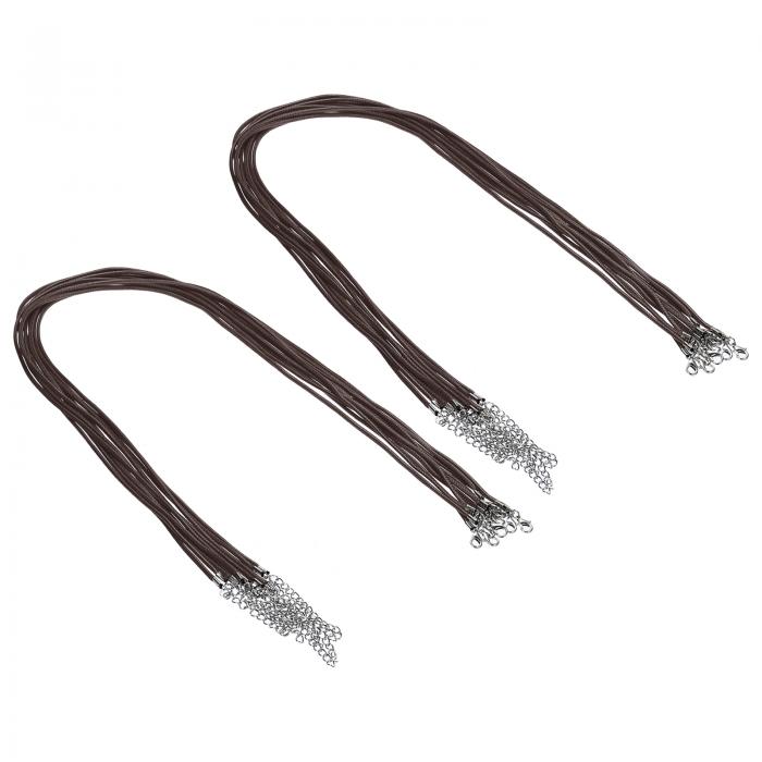 PATIKIL 24インチ ネックレスコード、20個 ワックスブレスレットストリング 2mm 厚さ ネックレスロープ ブルク ペンダント ブレスレット 宝石メイキング DIY クラフト用クラ スプ付き、コーヒー