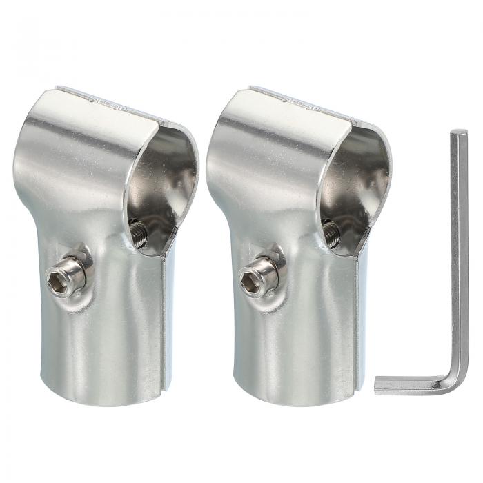 PATIKIL 1.26インチ 2 ウェイ パイプクランプコネクター、2個ステンレス鋼チェーンリンクフェンスクランプ、コートラッ ク、ストアシェルフブ ラケット...