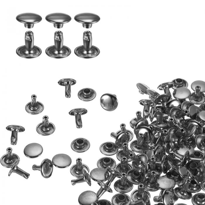 両面カシメ レザーリベット 9x8mm 80個セット レザークラフト DIY 手作り ベルト 布革細工 靴 ジーンズ..