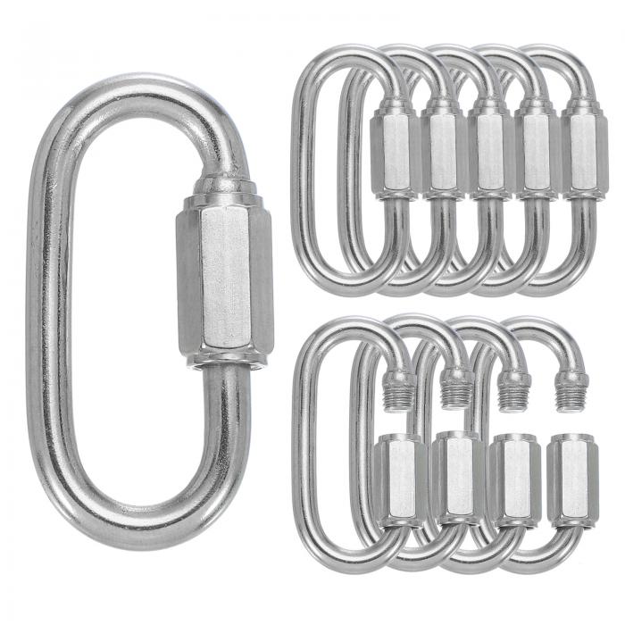 PATIKIL M5クイックリンクチェーンコネクタ 10個 4.8 mm 304ステンレス鋼 ロッククイックチェーン修理..