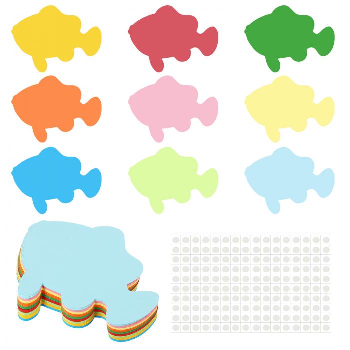 PATIKIL フィッシュカットアウト 144パックの紙フィッシュ カラフルなフィッシュカットアウト 教室の装飾DIYクラフトプロジェクト用 アソーテッドカラー