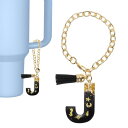 PATIKIL スタンリータンブ ラーカップ用 レター装飾アクセサリー レターJキーチェーンハンドル装飾 かわいいイニシャルレターとタッセル 女性用タンブ ラー...
