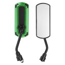 Partuto 1セットM10ユニバーサルオートバイリアビューミラーバーエンドサイドミラーマウントアジャスタブルアイアンプラスチックブラックグリーンスクエアシェイプ