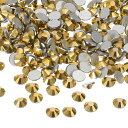 PATIKIL 400個 SS30 ラウンド フラットバック 水晶 6.3-6.5mm ガラス ラインストーン 宝石 ダイヤモンド DIY 工芸品 衣類 靴 ネイルアート デコレーション用 金色