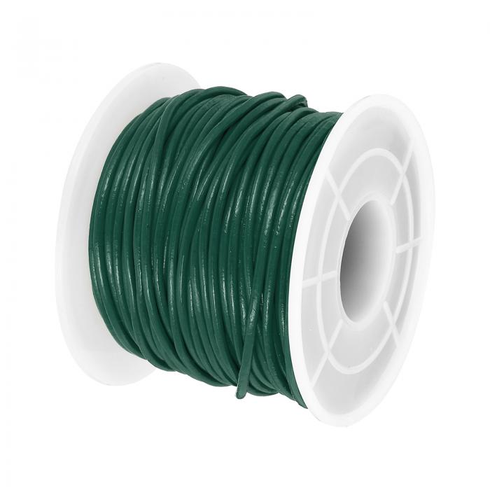 PATIKIL 22ヤード×1.5mm丸革コード、宝石メイキング用、レザーストリングレースレザーロープスプール、ネックレスブレスレットビーズランヤードブレイディング用、ダーク緑