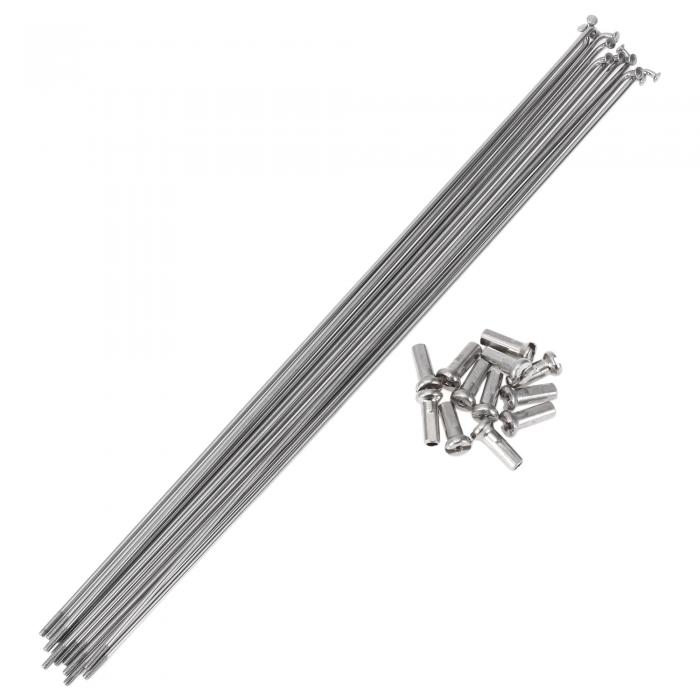 A ABSOPRO 12セット 14G自転車スポーク261mm自転車ホイールスポーク304ステンレススチール シルバートーン(4)