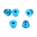 HEROFFIX 5個M2.5車用フランジナットアルミニウム合金 プラスチックゴムリングフラットヘックスロックフランジナット滑り止めロックフランジスカイブルーゴムリング車用オートバイ用