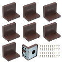 PATIKIL メタルコーナーブ ラケット 8個入りL字型ブ ラケット直角ボードホルダーシェルフサポート プラスチックカバーとビス付き 引き出し木製棚キャビネッ...