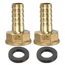 2個 PEX-Aエキスパンションフィッティング1/2"プレスx12mmメートルスレッド真鍮エキスパンションカップリングプレスフィッティングアダプター 銅管およびPEXチュービングパイプホース接続用