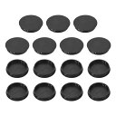 PATIKIL 60 mm/2-3/8インチ プラスチックホールプラグ、15個セット フラッシュタイプ ラウンドプラグ スナップインホールパネルチューブ キッチンキャビネット家具 フェンスポスト パイプインサートエンドキャップ、黒