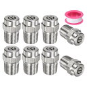 M METERXITY 表面洗浄チップ 8個パック - 25度 1/4" NPT オス 高圧洗浄機ノズル クリーナーノズル交換用 ステンレススチール シーリングテープ付き ウォーターガンに適用 (オリフィス0.977mm)