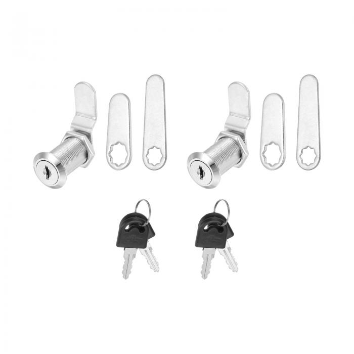 PATIKIL 1-1/8"の同一キー付きキャビネットロック 2個パックのキャム交換ロックシリンダー RV引き出し..