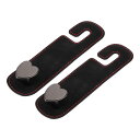 HEROFFIX 財布やバッグ用2個セット モバイルフォンホルダー車のシートヘッドレストフック 頑丈な車のシートバックオーガナイザーフック ブラックフェイクレザ...