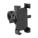 BULLSPANN バイク用スマホホルダー オートバイスクーター用 スマホマウント 回転式スマートフォンホルダー 12-18.3 cmの携帯電話用 ブラック