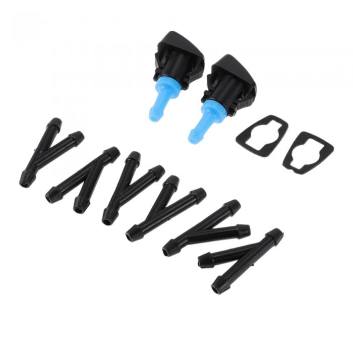 RATCHROLL Mitsubishiに対応エクリプス2006-2012用フロントウインドシールドウォッシャーノズル 6個のYホースコネクター付き車8265A048/8265A047 ブラック、ブルー プラスチック 1セット