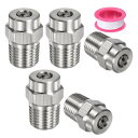 M METERXITY 表面洗浄チップ 5個パック - 25度 1/4" NPT オス 高圧洗浄機ノズル クリーナーノズル交換用 ステンレススチール シーリングテープ付き ウォーターガンに適用 (1.449mmオリフィス)