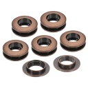PATIKIL 15.5mm(5/8インチ) ソリッド真鍮製ホールアイレット 6個 アーク表面自己裏打ちグロメット シューズ 衣類 クラフト バッグ レザークラフト用 レッドブロンズ