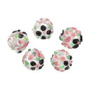 PATIKIL 5個入り バンピー ハンドメイド ガラスビーズ 14mm ガラス ルーススペーサービーズ ロンデル ラウンド 花付き DIY ネックレス 宝石 クラフト 携帯電話ケースアクセサリー パープル ローズ レッド