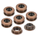 PATIKIL 8mm(1/3インチ) 真鍮製ホールアイレット 6個 アーク表面自己裏打ちグロメット 靴 衣類 クラフト バッグ レザークラフト用ワッシャー付き レッドブロンズ