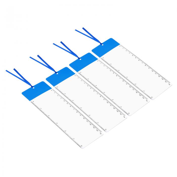 PATIKIL ブックマーク拡大鏡 定規付き 4個入り 3 x 拡大鏡シート ページ拡大鏡レンズ 本 雑誌 新聞を読..