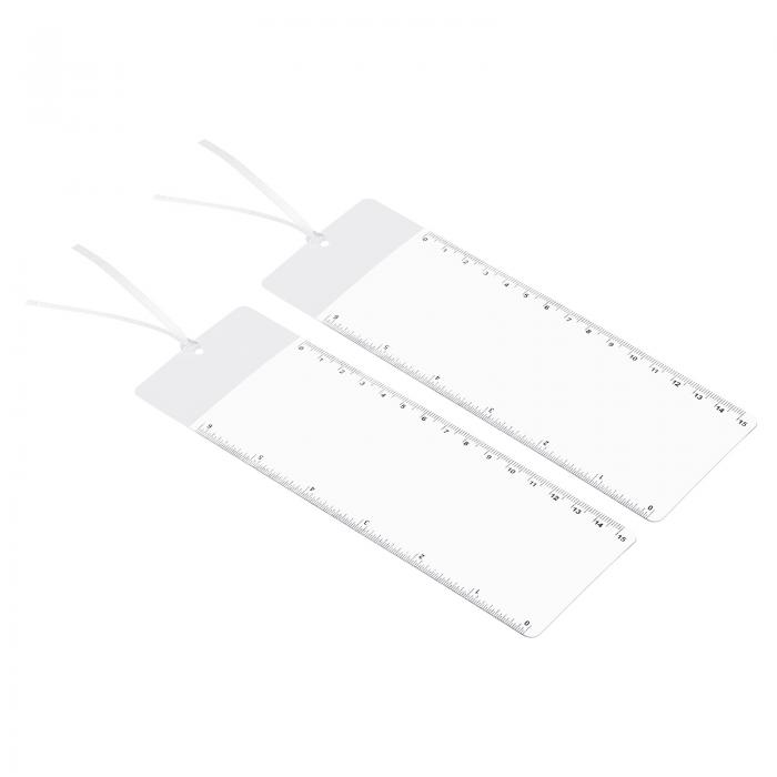 PATIKIL ブックマーク拡大鏡 定規付き 2個入り 3 x 拡大鏡シート ページ拡大鏡レンズ 本 雑誌 新聞を読..